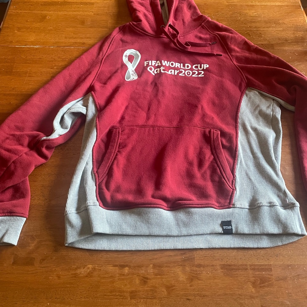 FIFA World Cup Qatar 2022 Red and Gray Hoodie